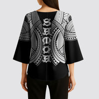 Samoan Ula Nifo Afi Tribal Kimono Sleeve Blouse Polynesian Pattern LT9 - Polynesian Pride