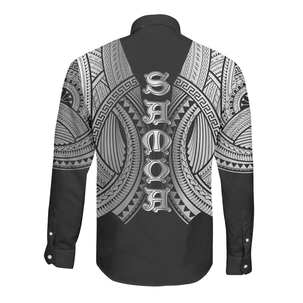 Samoan Ula Nifo Afi Tribal Long Sleeve Button Shirt Polynesian Pattern LT9 - Polynesian Pride