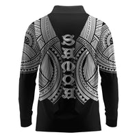 Samoan Ula Nifo Afi Tribal Long Sleeve Polo Shirt Polynesian Pattern LT9 - Polynesian Pride