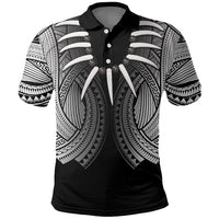Samoan Ula Nifo Afi Tribal Polo Shirt Polynesian Pattern LT9 Black - Polynesian Pride