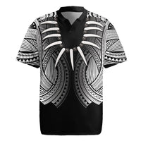 Samoan Ula Nifo Afi Tribal Rugby Jersey Polynesian Pattern LT9 Black - Polynesian Pride