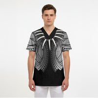 Samoan Ula Nifo Afi Tribal Scrub Top Polynesian Pattern LT9 - Polynesian Pride