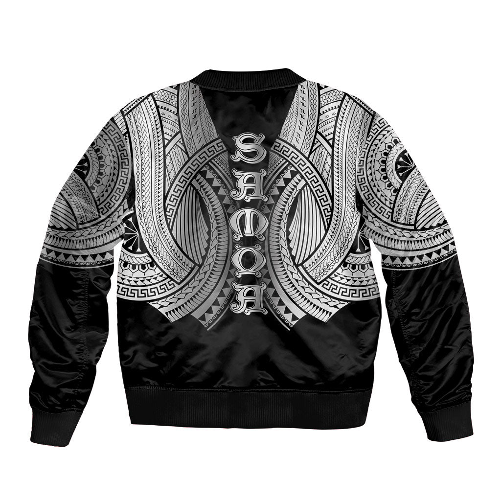 Samoan Ula Nifo Afi Tribal Sleeve Zip Bomber Jacket Polynesian Pattern LT9 - Polynesian Pride