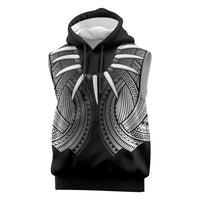 Samoan Ula Nifo Afi Tribal Sleeveless Hoodie Polynesian Pattern LT9 Black - Polynesian Pride