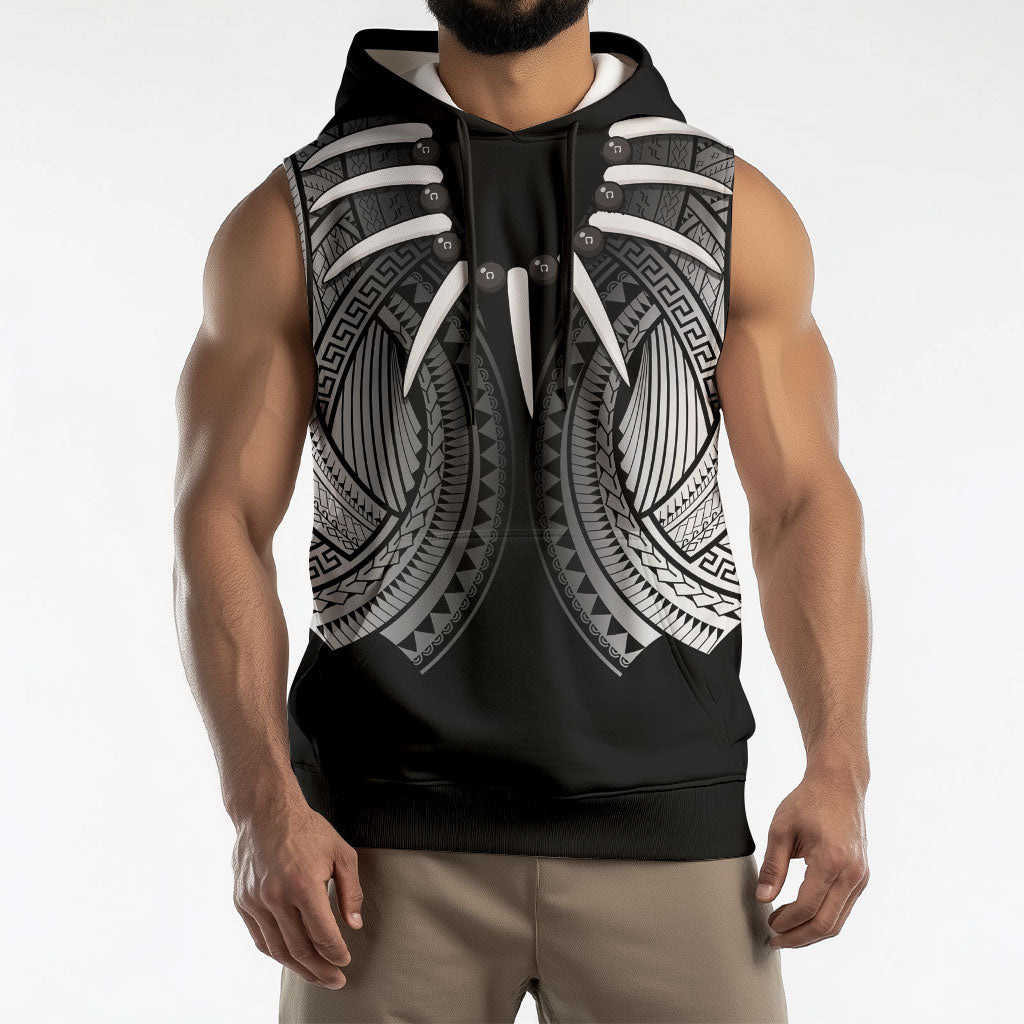 Samoan Ula Nifo Afi Tribal Sleeveless Hoodie Polynesian Pattern LT9 - Polynesian Pride