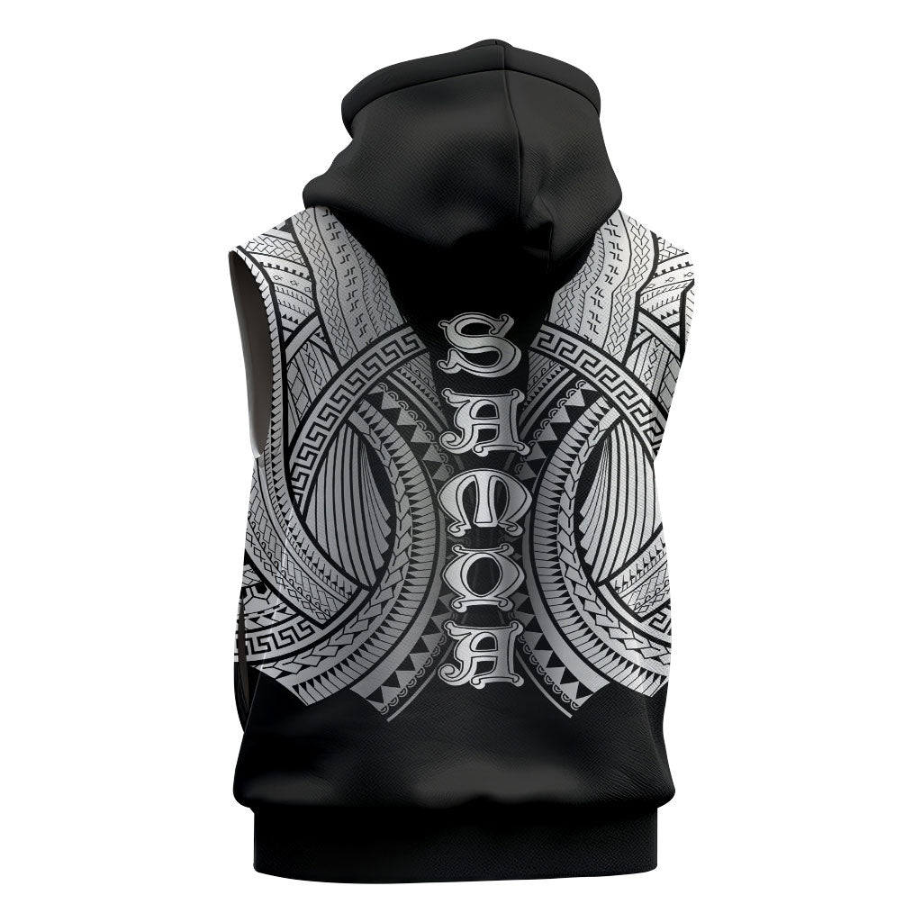 Samoan Ula Nifo Afi Tribal Sleeveless Zip Hoodie Polynesian Pattern LT9 - Polynesian Pride