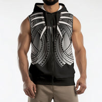 Samoan Ula Nifo Afi Tribal Sleeveless Zip Hoodie Polynesian Pattern LT9 - Polynesian Pride
