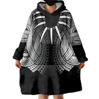 Samoan Ula Nifo Afi Tribal Wearable Blanket Hoodie Polynesian Pattern LT9 - Polynesian Pride