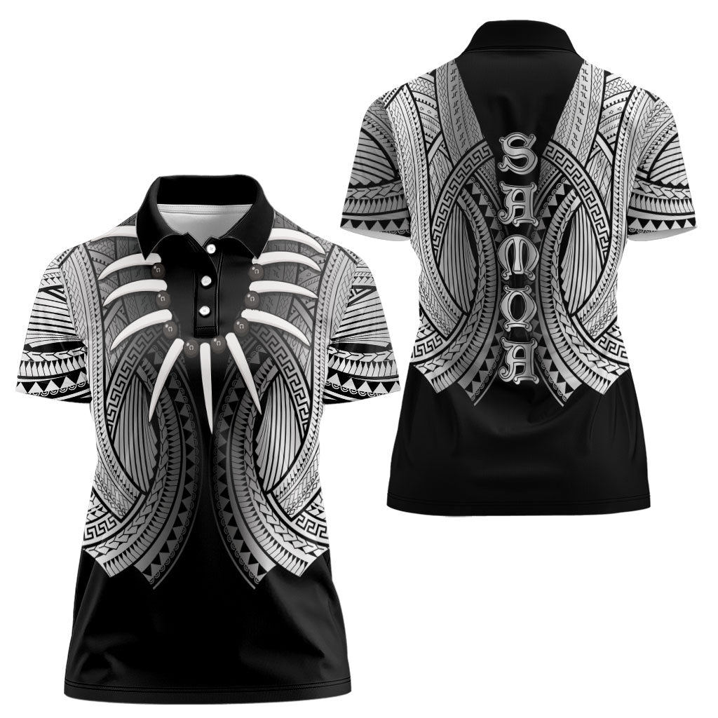 Samoan Ula Nifo Afi Tribal Women Polo Shirt Polynesian Pattern LT9 - Polynesian Pride