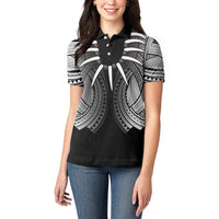 Samoan Ula Nifo Afi Tribal Women Polo Shirt Polynesian Pattern LT9 - Polynesian Pride