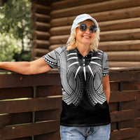 Samoan Ula Nifo Afi Tribal Women Polo Shirt Polynesian Pattern LT9 - Polynesian Pride