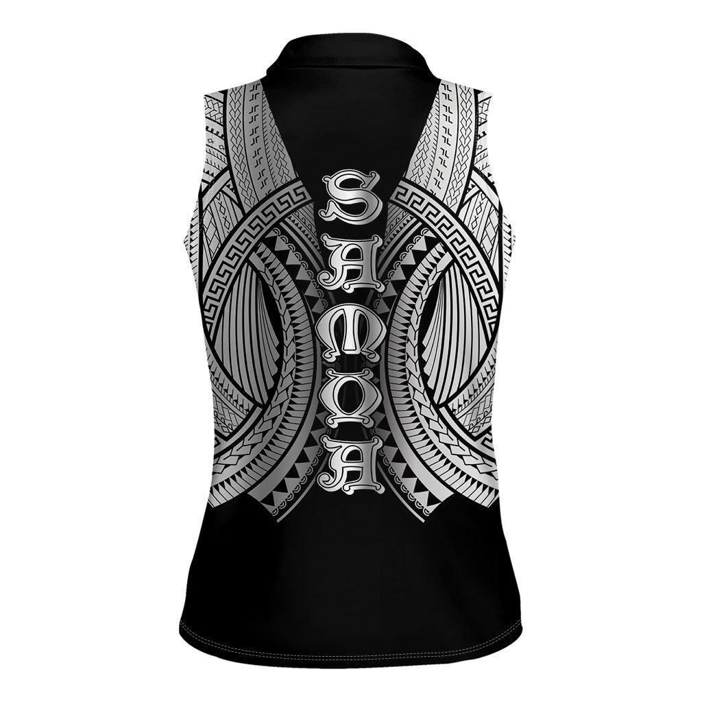 Samoan Ula Nifo Afi Tribal Women Sleeveless Polo Shirt Polynesian Pattern LT9 - Polynesian Pride