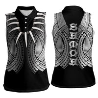 Samoan Ula Nifo Afi Tribal Women Sleeveless Polo Shirt Polynesian Pattern LT9 - Polynesian Pride