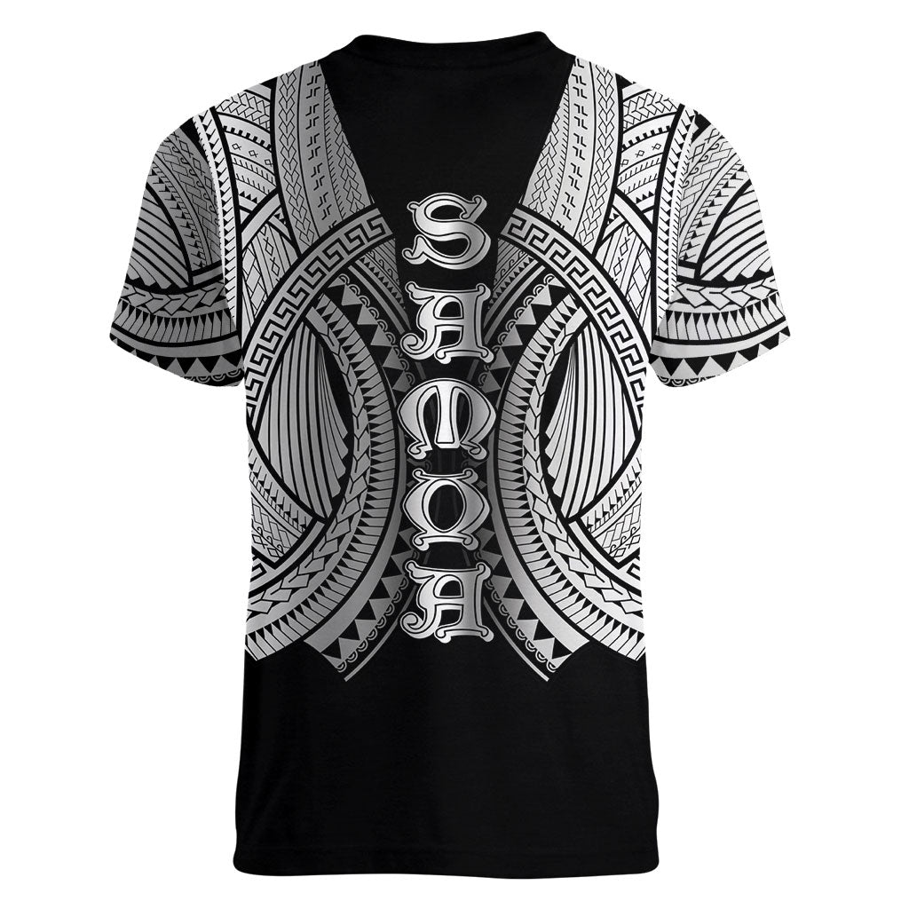 Samoan Ula Nifo Afi Tribal Women V-Neck T-Shirt Polynesian Pattern LT9 - Polynesian Pride