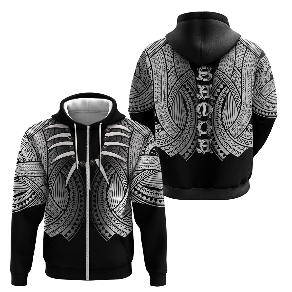 Samoan Ula Nifo Afi Tribal Zip Hoodie Polynesian Pattern LT9 - Polynesian Pride