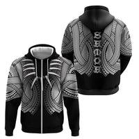 Samoan Ula Nifo Afi Tribal Zip Hoodie Polynesian Pattern LT9 - Polynesian Pride
