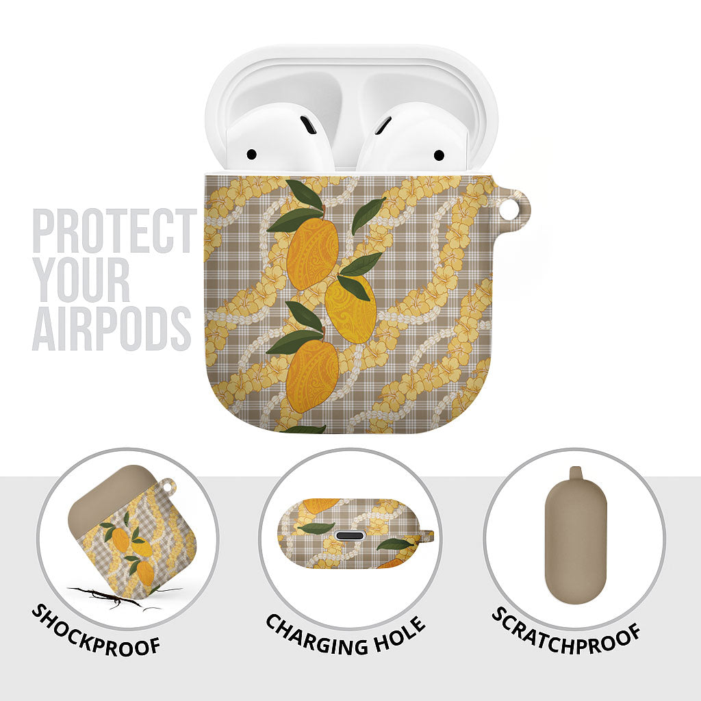 Maku'e Hawaiian Mango Palaka AirPods Case Aloha Hibiscus Pikake Lei LT9 - Polynesian Pride