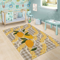 Maku'e Hawaiian Mango Palaka Area Rug Aloha Hibiscus Pikake Lei LT9 - Polynesian Pride