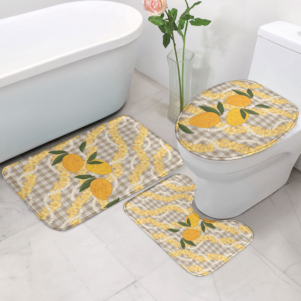 Maku'e Hawaiian Mango Palaka Bathroom Set Aloha Hibiscus Pikake Lei LT9 - Polynesian Pride