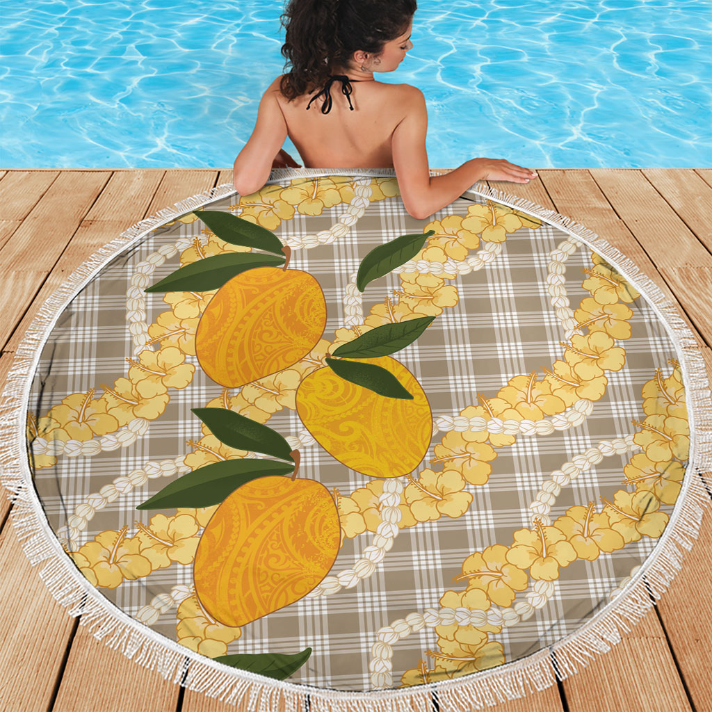 Maku'e Hawaiian Mango Palaka Beach Blanket Aloha Hibiscus Pikake Lei LT9 - Polynesian Pride