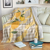 Maku'e Hawaiian Mango Palaka Blanket Aloha Hibiscus Pikake Lei LT9 Brown - Polynesian Pride