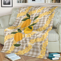Maku'e Hawaiian Mango Palaka Blanket Aloha Hibiscus Pikake Lei LT9 - Polynesian Pride