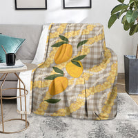 Maku'e Hawaiian Mango Palaka Blanket Aloha Hibiscus Pikake Lei LT9 - Polynesian Pride