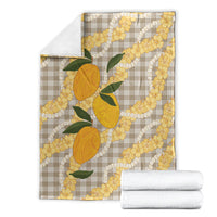 Maku'e Hawaiian Mango Palaka Blanket Aloha Hibiscus Pikake Lei LT9 - Polynesian Pride
