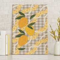 Maku'e Hawaiian Mango Palaka Canvas Wall Art Aloha Hibiscus Pikake Lei LT9 Without Frame Brown - Polynesian Pride