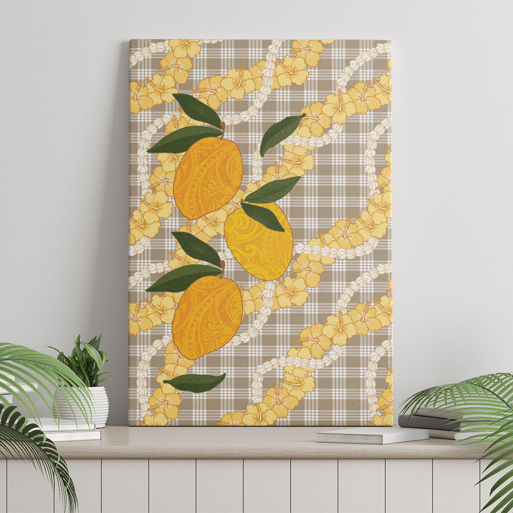 Maku'e Hawaiian Mango Palaka Canvas Wall Art Aloha Hibiscus Pikake Lei LT9 - Polynesian Pride
