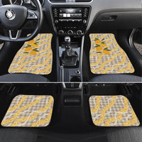 Maku'e Hawaiian Mango Palaka Car Mats Aloha Hibiscus Pikake Lei LT9 Set 4pcs Brown - Polynesian Pride