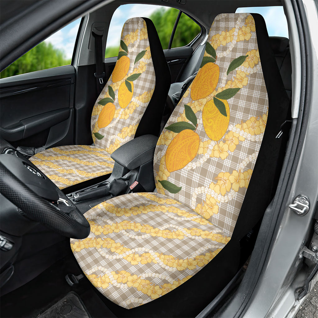 Maku'e Hawaiian Mango Palaka Car Seat Cover Aloha Hibiscus Pikake Lei LT9 - Polynesian Pride