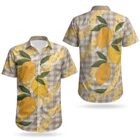 Maku'e Hawaiian Mango Palaka Couples Matching Short Sleeve Bodycon Dress and Hawaiian Shirt Aloha Hibiscus Pikake Lei LT9 - Polynesian Pride