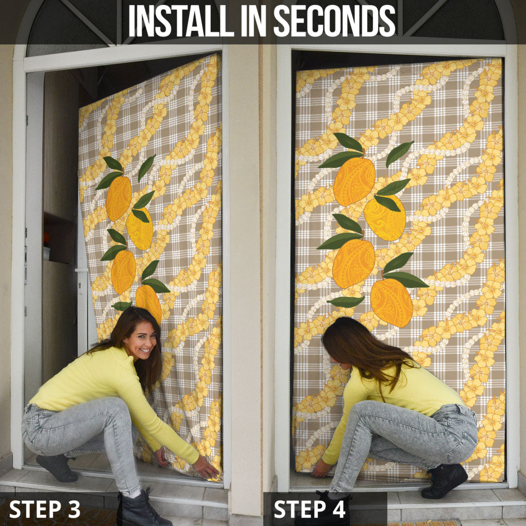 Maku'e Hawaiian Mango Palaka Door Cover Aloha Hibiscus Pikake Lei LT9 - Polynesian Pride