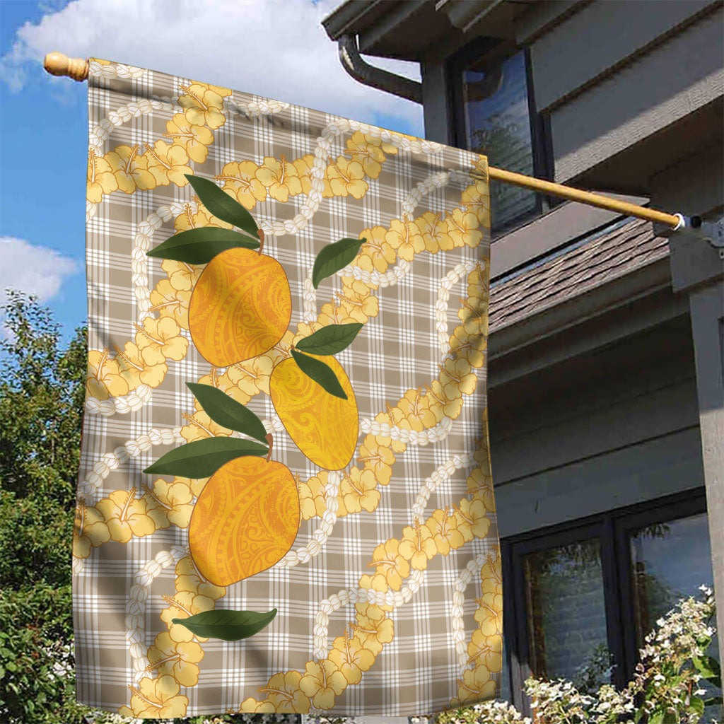 Maku'e Hawaiian Mango Palaka Garden Flag Aloha Hibiscus Pikake Lei LT9 - Polynesian Pride