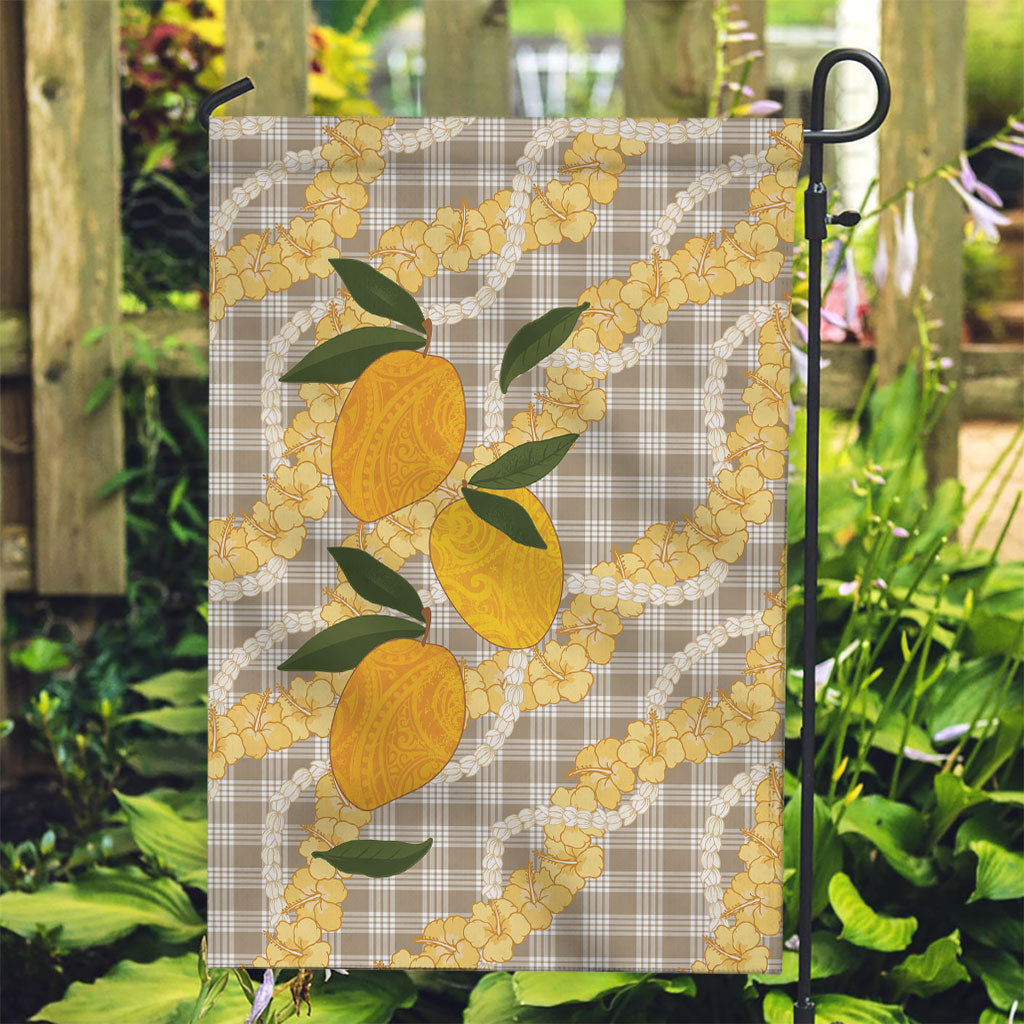 Maku'e Hawaiian Mango Palaka Garden Flag Aloha Hibiscus Pikake Lei LT9 Garden Flag Brown - Polynesian Pride