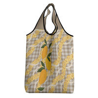 Maku'e Hawaiian Mango Palaka Grocery Bag Aloha Hibiscus Pikake Lei LT9 - Polynesian Pride