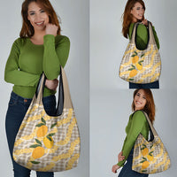Maku'e Hawaiian Mango Palaka Grocery Bag Aloha Hibiscus Pikake Lei LT9 - Polynesian Pride
