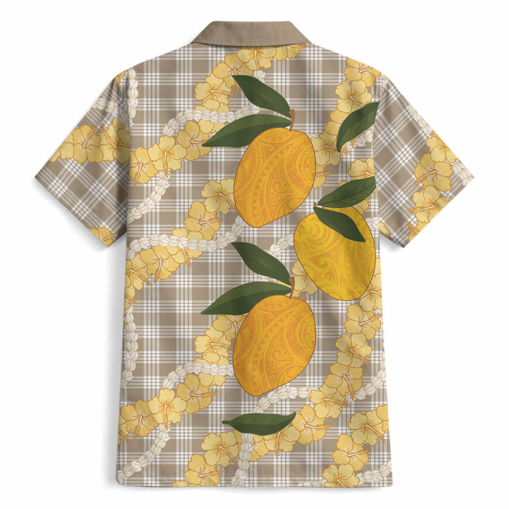 Maku'e Hawaiian Mango Palaka Hawaiian Shirt Aloha Hibiscus Pikake Lei LT9 - Polynesian Pride