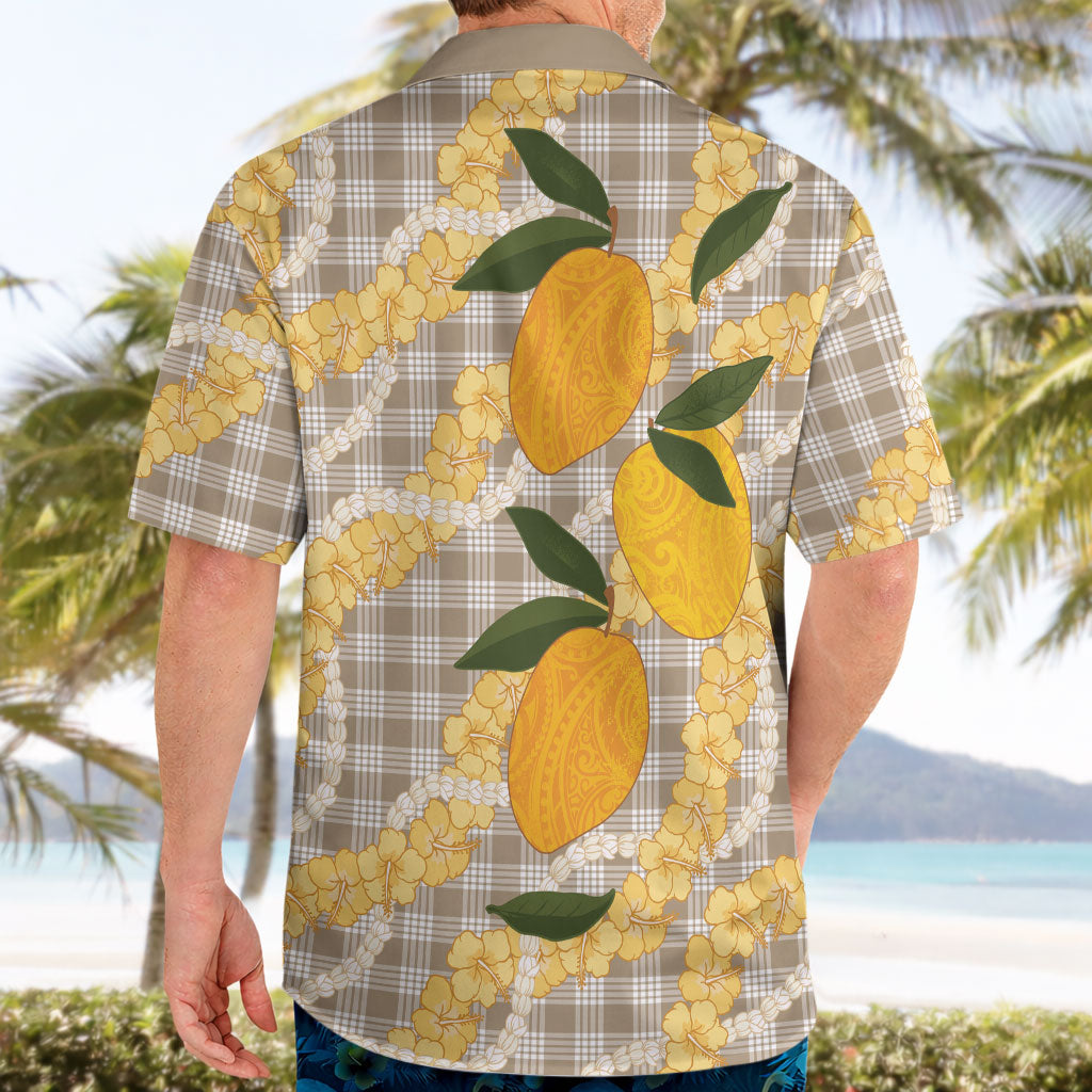 Maku'e Hawaiian Mango Palaka Hawaiian Shirt Aloha Hibiscus Pikake Lei LT9 - Polynesian Pride