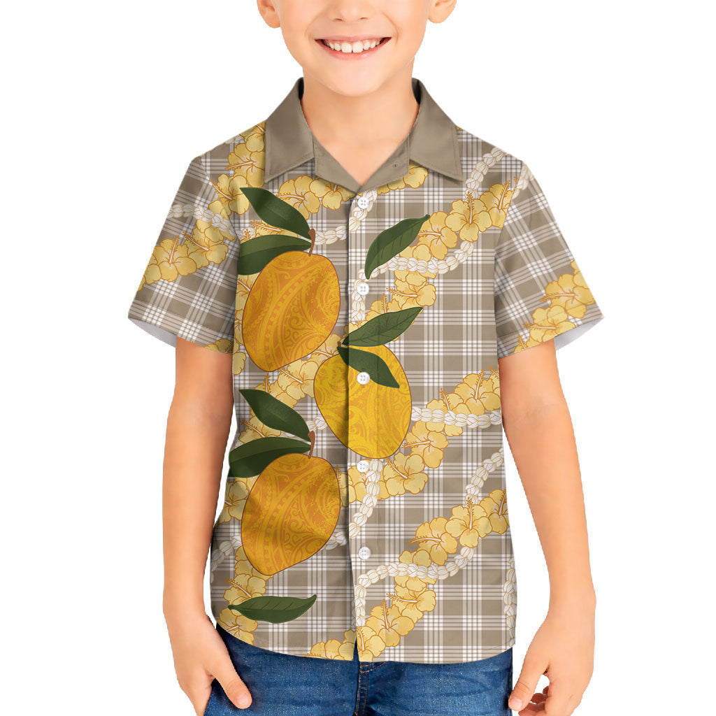 Maku'e Hawaiian Mango Palaka Hawaiian Shirt Aloha Hibiscus Pikake Lei LT9 - Polynesian Pride