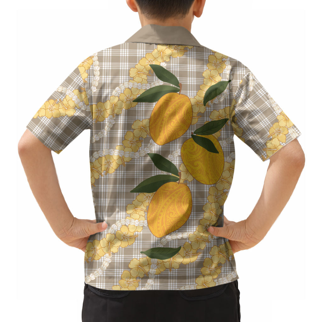 Maku'e Hawaiian Mango Palaka Hawaiian Shirt Aloha Hibiscus Pikake Lei LT9 - Polynesian Pride