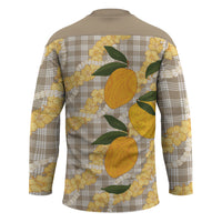 Maku'e Hawaiian Mango Palaka Hockey Jersey Aloha Hibiscus Pikake Lei LT9 - Polynesian Pride