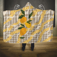 Maku'e Hawaiian Mango Palaka Hooded Blanket Aloha Hibiscus Pikake Lei LT9 - Polynesian Pride