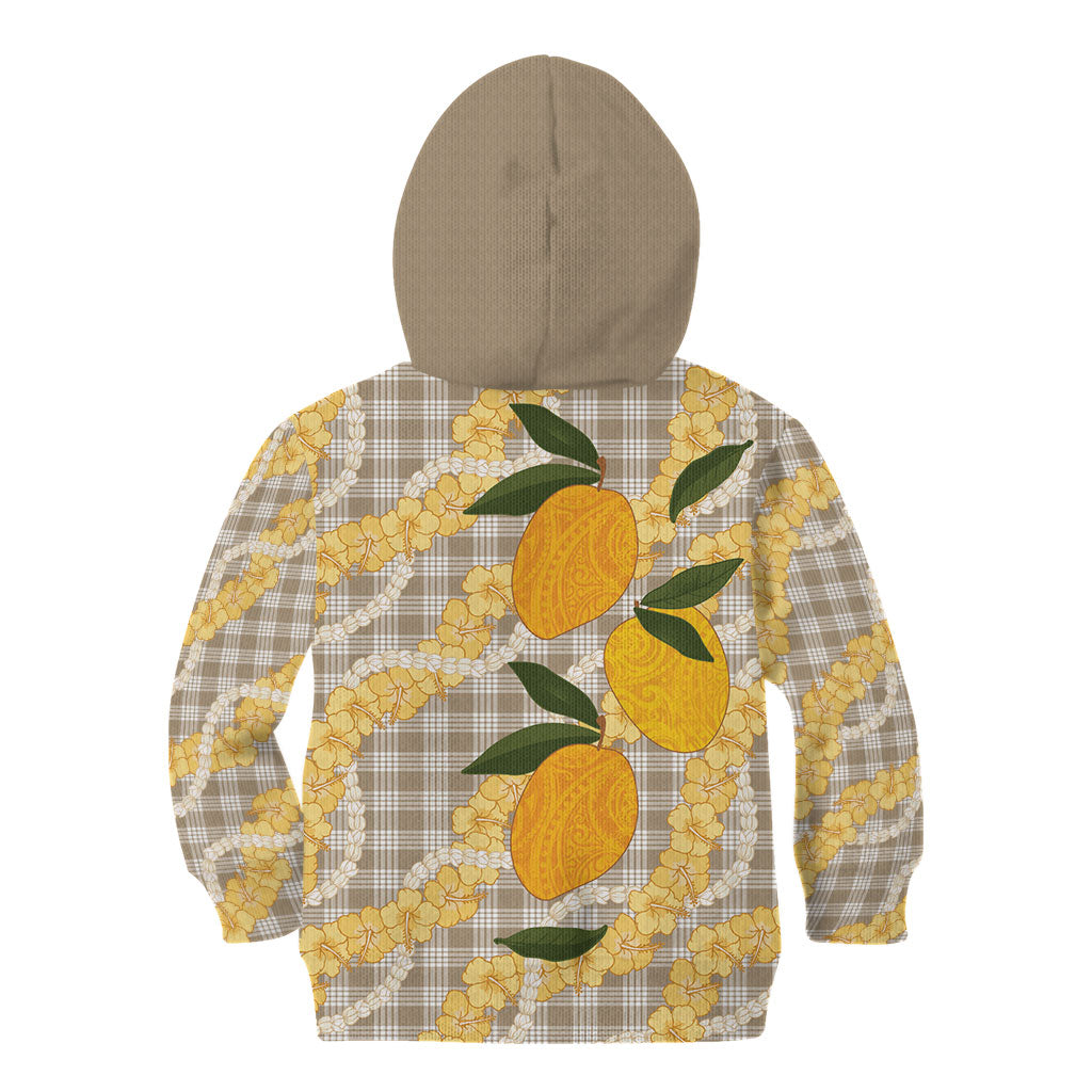 Maku'e Hawaiian Mango Palaka Kid Hoodie Aloha Hibiscus Pikake Lei LT9 - Polynesian Pride