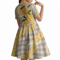 Maku'e Hawaiian Mango Palaka Kid Short Sleeve Dress Aloha Hibiscus Pikake Lei LT9 - Polynesian Pride