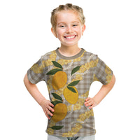 Maku'e Hawaiian Mango Palaka Kid T Shirt Aloha Hibiscus Pikake Lei LT9 Brown - Polynesian Pride