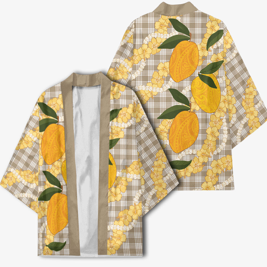 Maku'e Hawaiian Mango Palaka Kimono Aloha Hibiscus Pikake Lei LT9 - Polynesian Pride