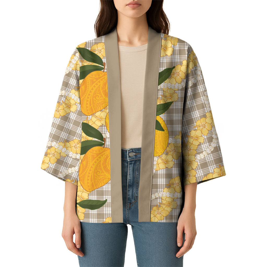 Maku'e Hawaiian Mango Palaka Kimono Aloha Hibiscus Pikake Lei LT9 - Polynesian Pride