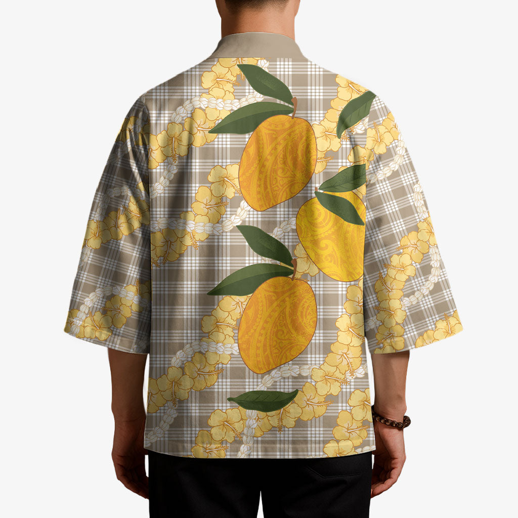 Maku'e Hawaiian Mango Palaka Kimono Aloha Hibiscus Pikake Lei LT9 - Polynesian Pride